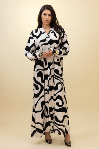 The Beige/Black Tidevale Dress