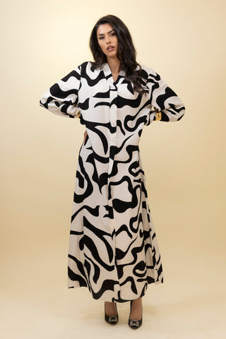 The Beige/Black Tidevale Dress