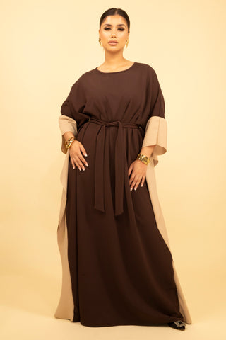 The Brown/Stone Pearlwood Kaftan