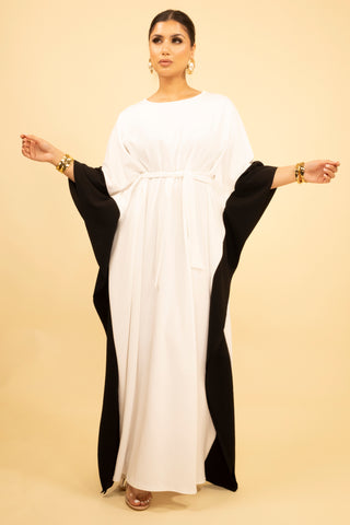 The White/Black Pearlwood Kaftan