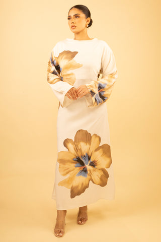 The Beige Petalbelle Dress