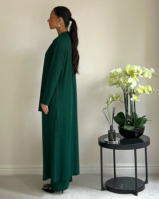 The Green Ribbed Long Set