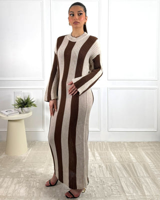 The Beige/Brown Pinewood Dress