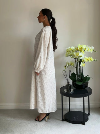 The Cream River Weave Dress