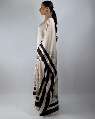 The Cream Silken Petal Kaftan