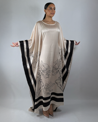 The Cream Silken Petal Kaftan