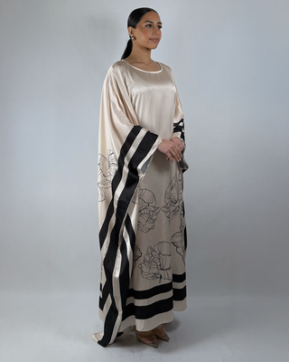 The Cream Silken Petal Kaftan