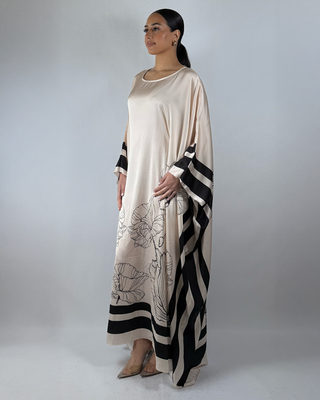 The Cream Silken Petal Kaftan