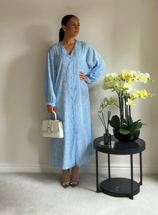 The Sky Blue River Weave Dress