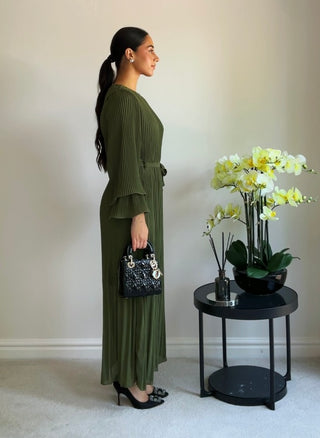 The Khaki Pleated Dress