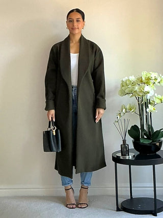 The Khaki Woodland Wrap Coat