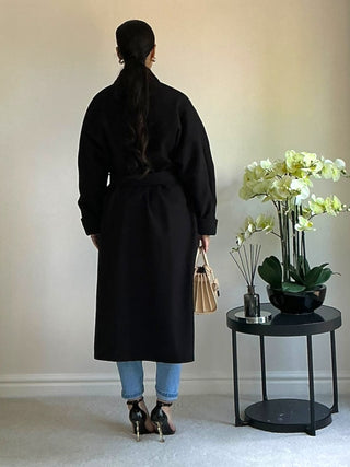 The Black Woodland Wrap Coat