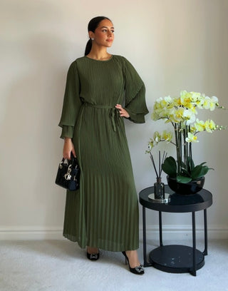 The Khaki Pleated Dress