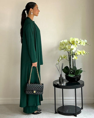 The Green Ribbed Long Set