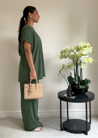 The Khaki Ribbed Set