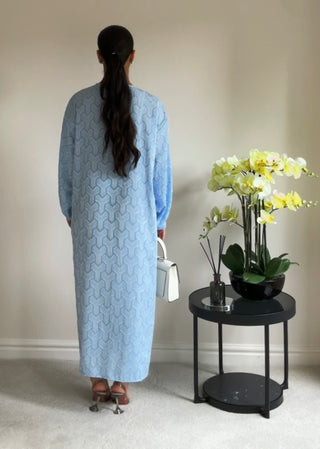 The Sky Blue River Weave Dress