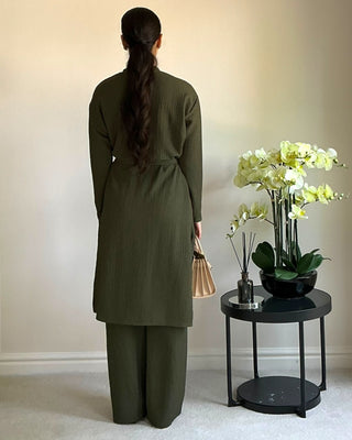 The Khaki Willow Weave Long Set