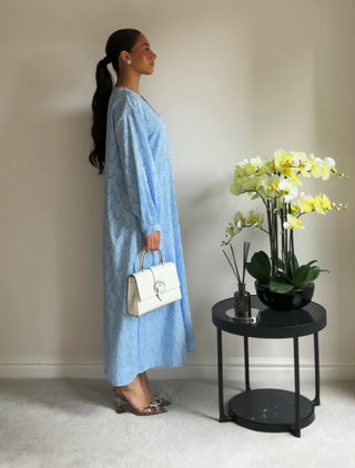 The Sky Blue River Weave Dress