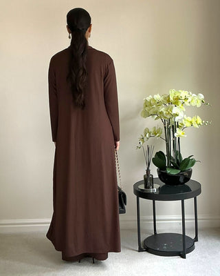 The Brown Ribbed Long Set