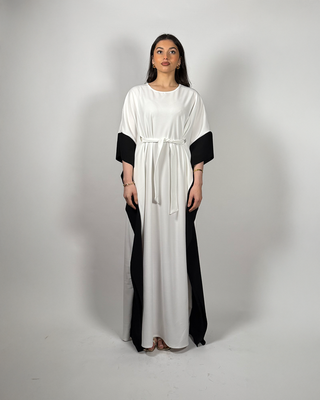 The White/Black Pearlwood Kaftan