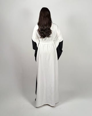 The White/Black Pearlwood Kaftan