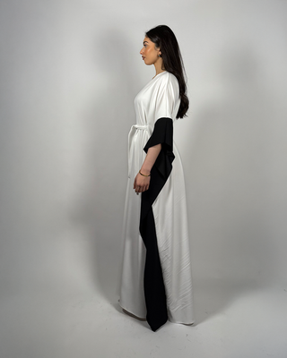 The White/Black Pearlwood Kaftan