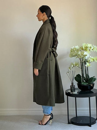 The Khaki Woodland Wrap Coat