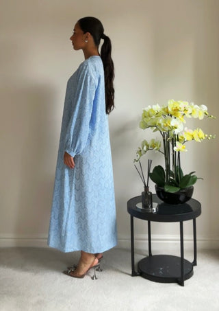 The Sky Blue River Weave Dress