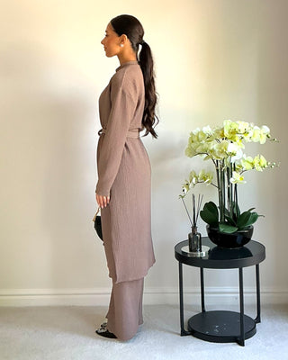 The Light Brown Willow Weave Long Set