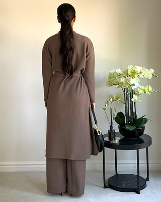 The Light Brown Willow Weave Long Set