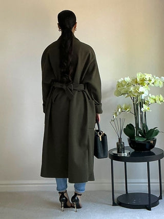 The Khaki Woodland Wrap Coat