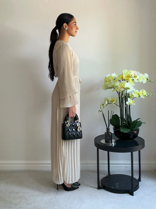 The Cream Pleated Dress