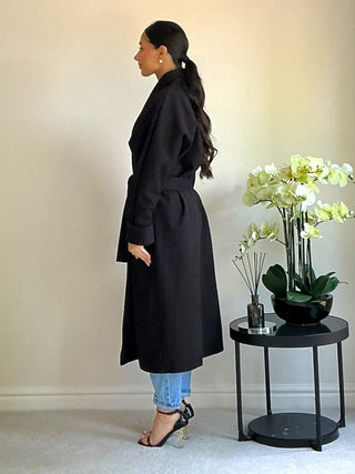 The Black Woodland Wrap Coat