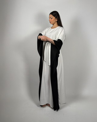 The White/Black Pearlwood Kaftan