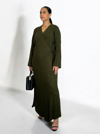 The Khaki Willow Wrap Dress