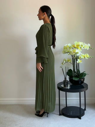 The Khaki Pleated Dress