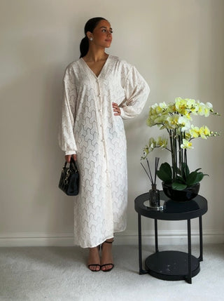 The Cream River Weave Dress