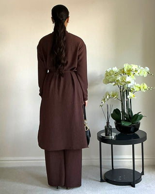 The Brown Willow Weave Long Set