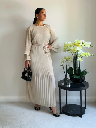 The Cream Pleated Dress