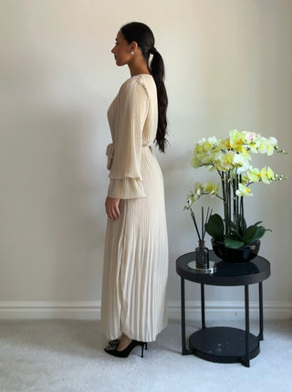 The Cream Pleated Dress