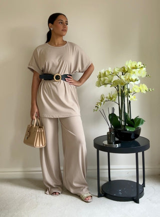 The Beige Ribbed Set