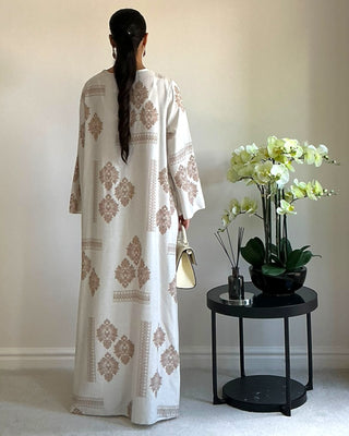 The Beige Desert Bloom Dress