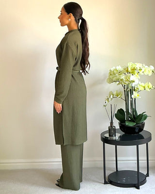 The Khaki Willow Weave Long Set