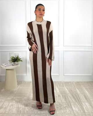 The Beige/Brown Pinewood Dress