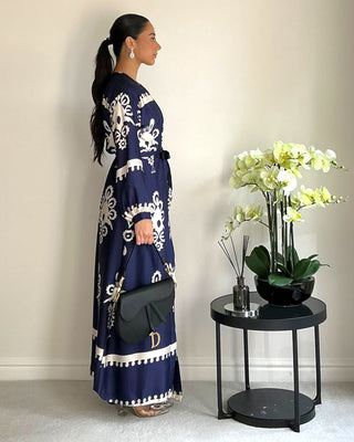 The Navy Harmony Blossom Robe