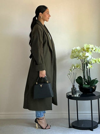 The Khaki Woodland Wrap Coat