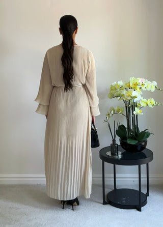 The Cream Pleated Dress