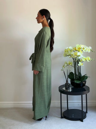 The Khaki Wrapover Dress