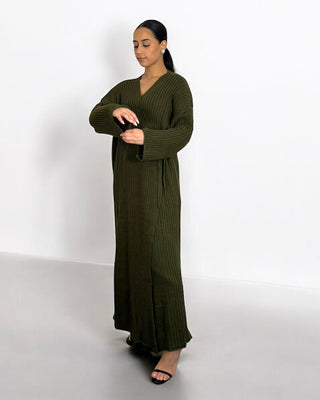 The Khaki Willow Wrap Dress