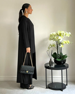 The Black Ribbed Long Set